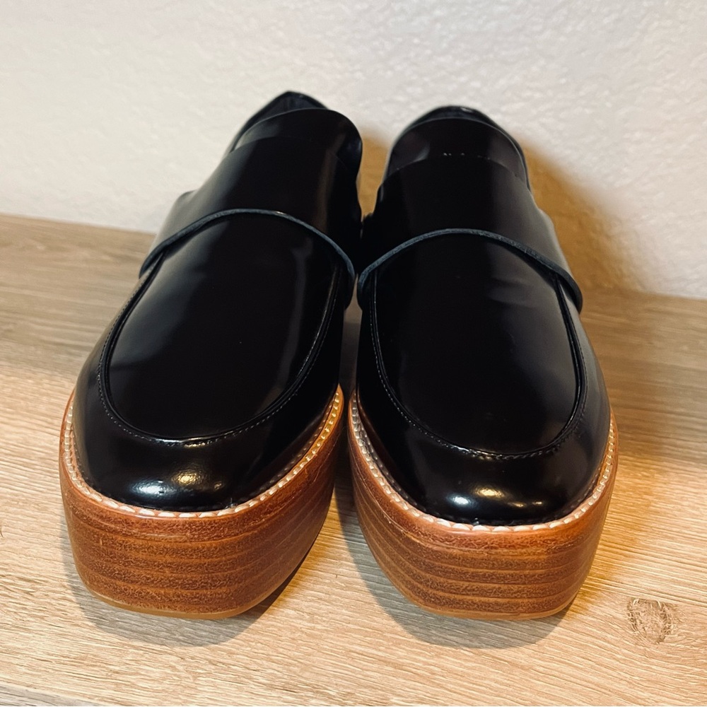 Sol Sana Women’s 37 Venus Black Leather Platform Loafers - Picture 3 of 13